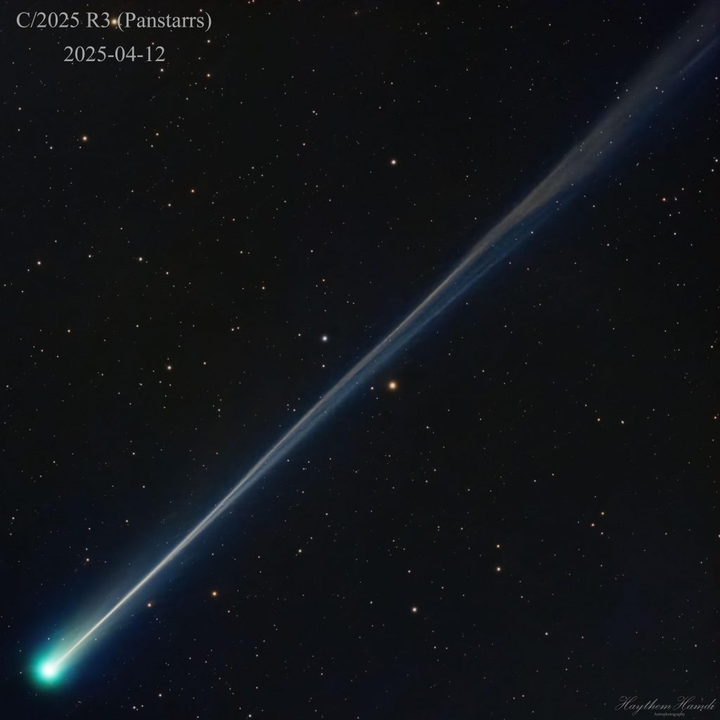 La longue queue vaporeuse de la com&egrave;te R3 (PanSTARRS)