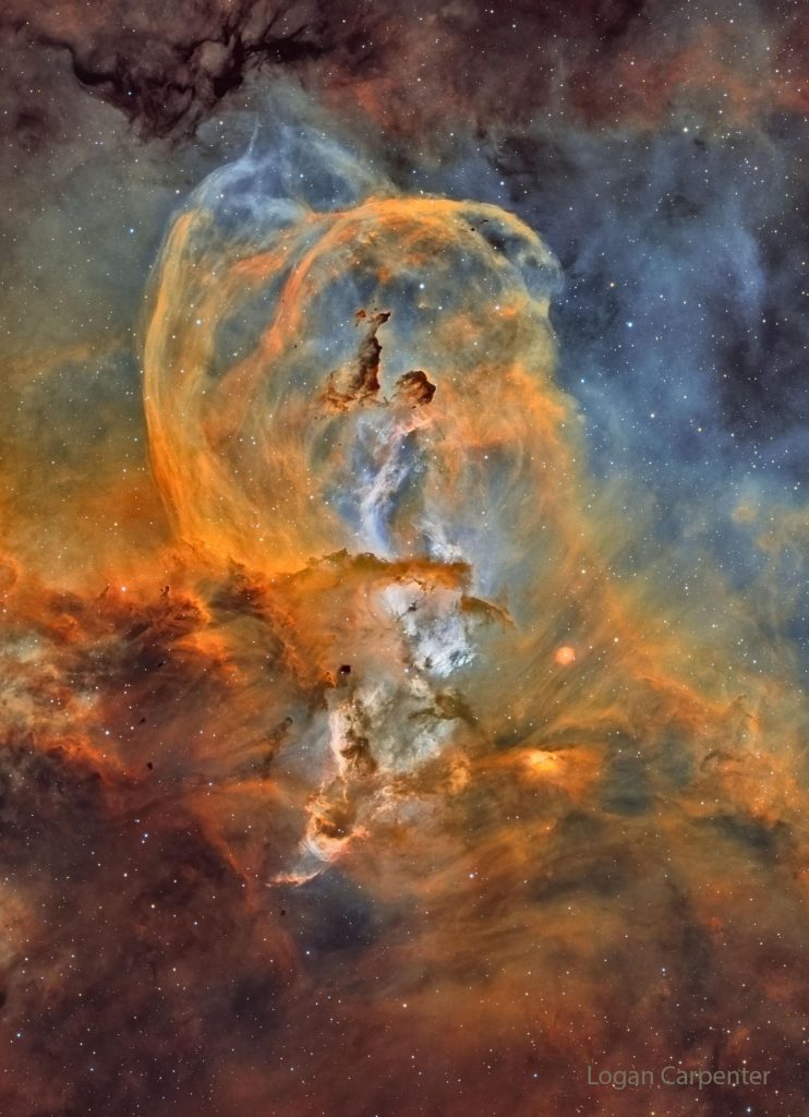 NGC 3576 : la nébuleuse de la Statue de la Liberté